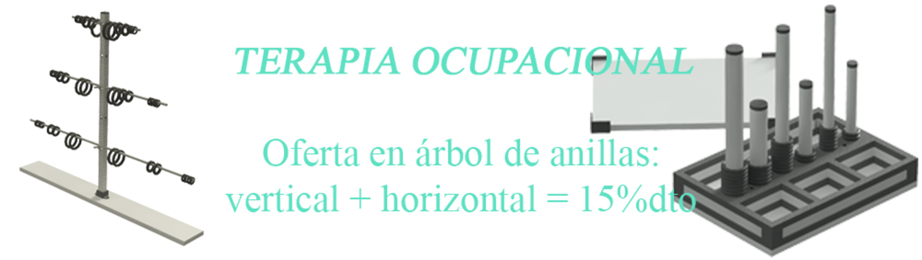 Terapia ocupacional. Conjunto de árboles de anillas