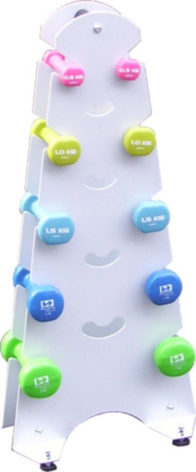 Juego de 5 pares de mancuernas con Soporte Metálico