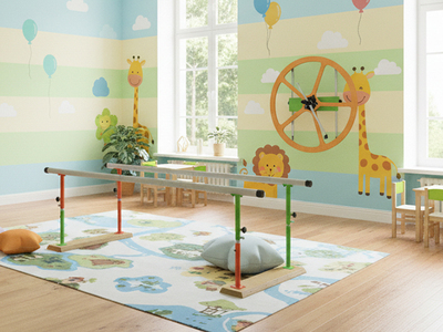 Rueda de hombro infantil con aro integral de madera