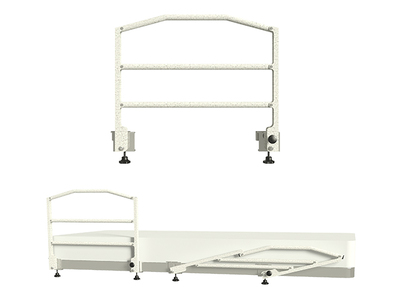 Media barandillas de cama abatibles y universales sin aro