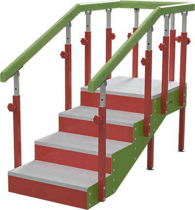 Mód. peldaños + descanso para escalera infantil de 4 peldaños