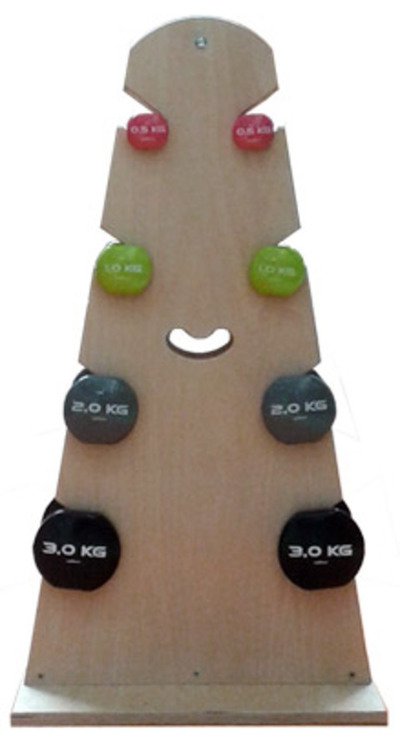 Juego de 4 pares de mancuernas con Soporte de madera